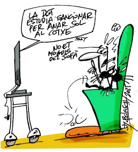 Sancions de trànsit per anar sol al&nbsp;cotxe.